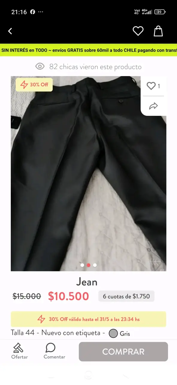 Pantalón gris nuevo - 2