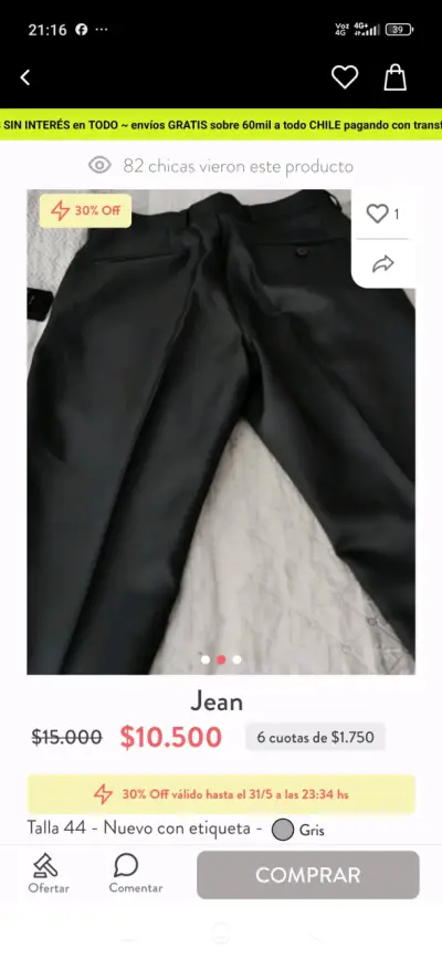 Pantalón gris nuevo - miniatura 2