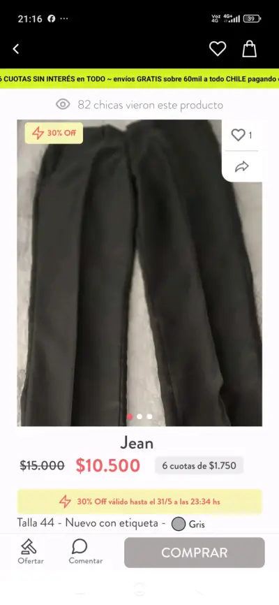 Pantalón gris nuevo - miniatura 3