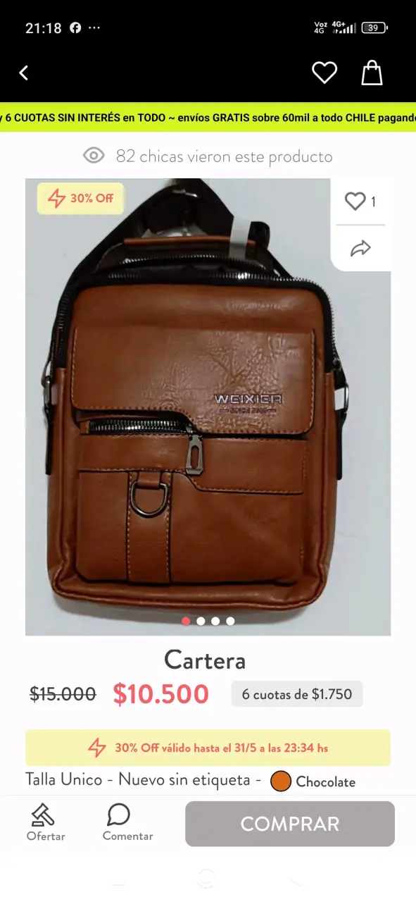 Cartera color chocolate - 3