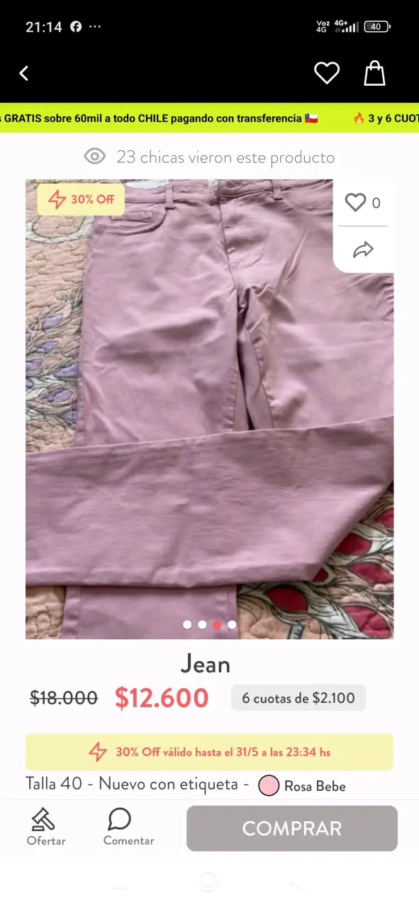 Pantalones rosados nuevos - 1
