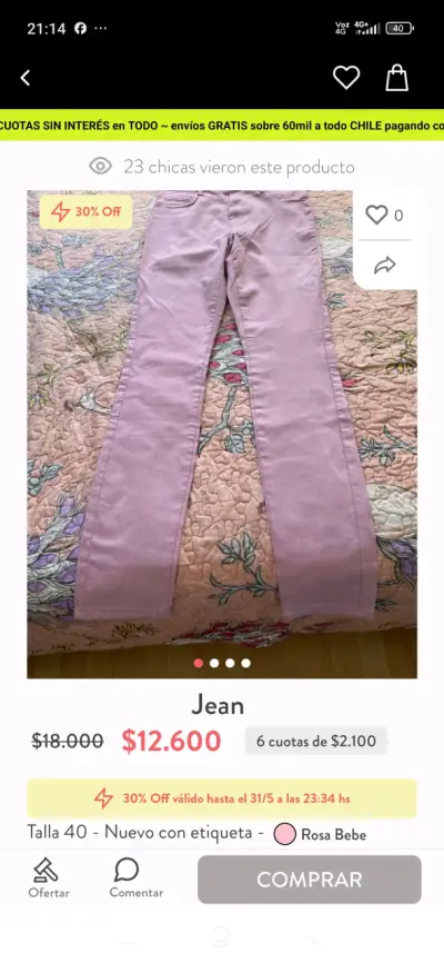 Pantalones rosados nuevos - miniatura 2
