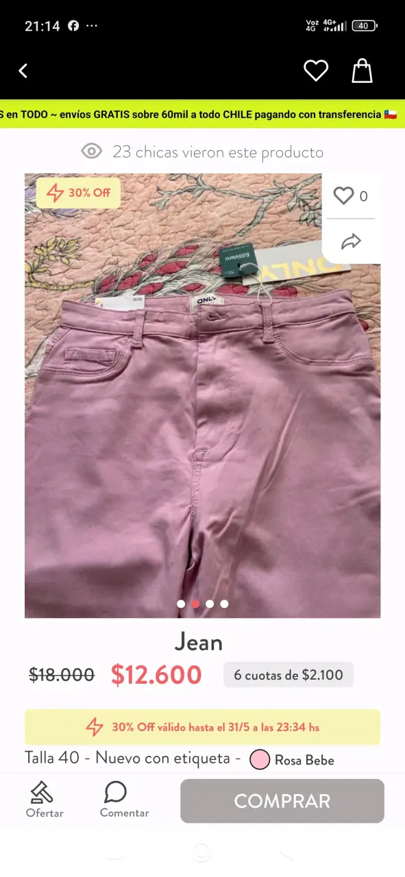 Pantalones rosados nuevos - 3