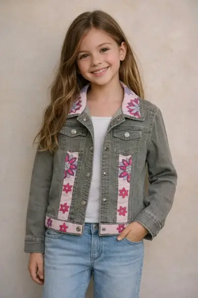 Chaqueta de jeans intervenida - miniatura 1