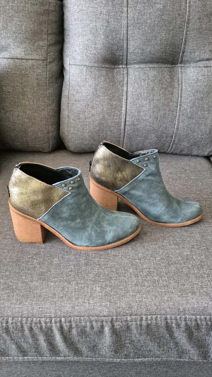 Botines de cuero azul - 2