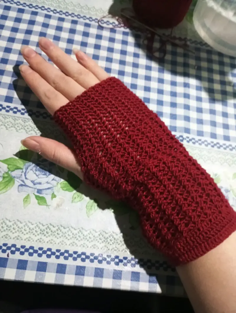 Guantes sin dedos burdeos - 3