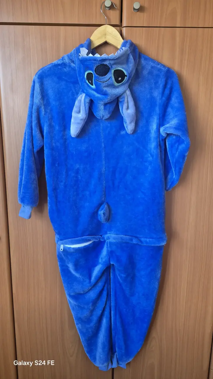 Pijama enterizo azul con capucha - 2