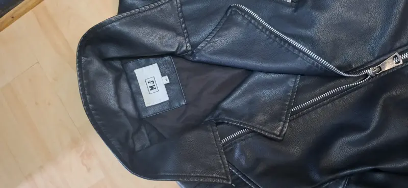 Chaqueta de cuero negra talla M - 3