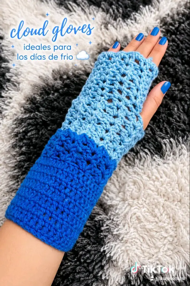 Guantes tejidos "Cloud Gloves" azul - 1