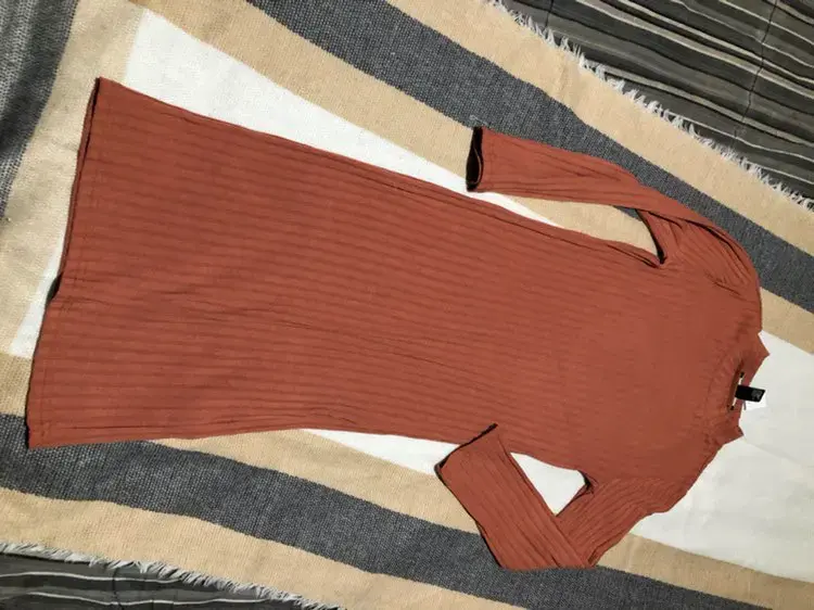 Vestido largo color terracota - 1