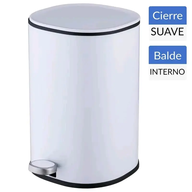 Basurero blanco con pedal - 4