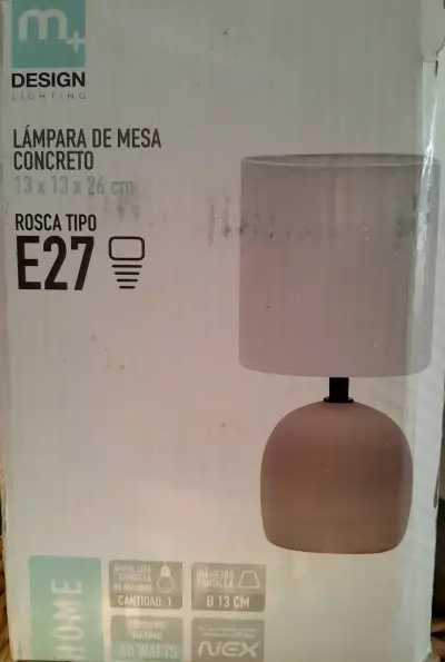 Lámpara de mesa beige - miniatura 5