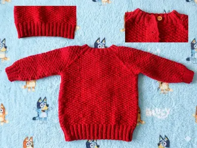 Suéter tejido rojo para niños - miniatura 1