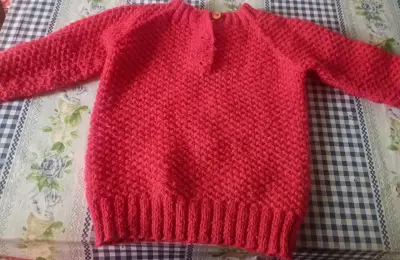 Suéter tejido rojo para niños - miniatura 2