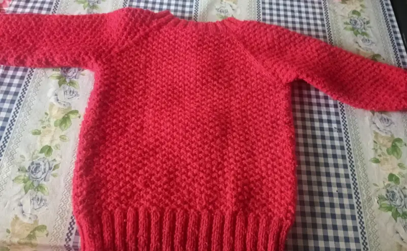 Suéter tejido rojo para niños - 3