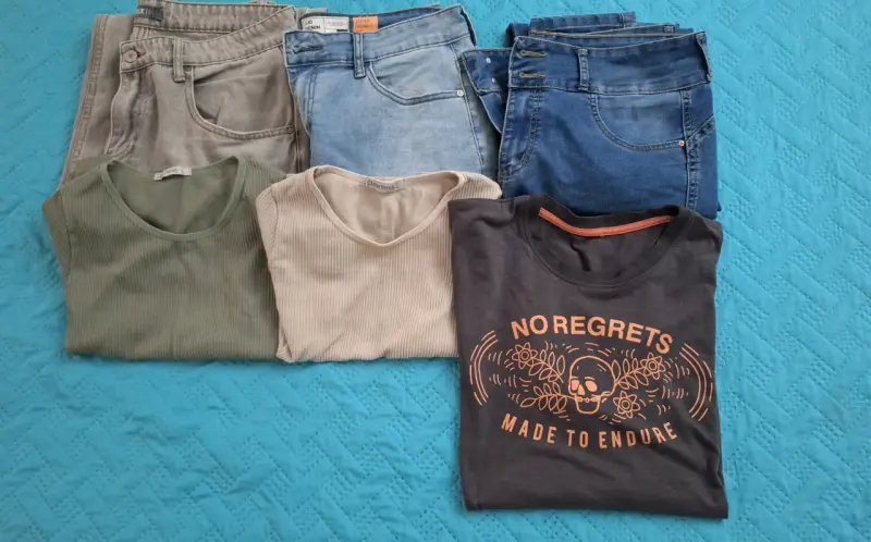 Lote de jeans y poleras