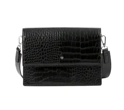 Cartera cruzada negra con textura - miniatura 3