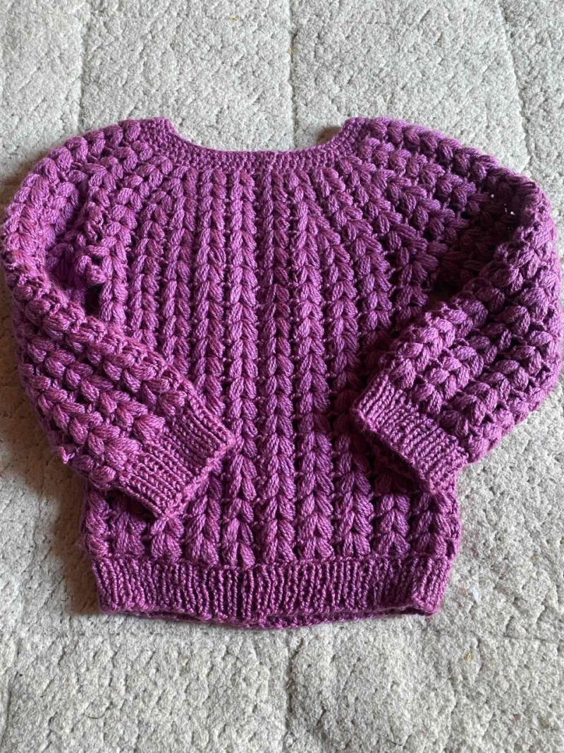 Suéter tejido morado niña - 2