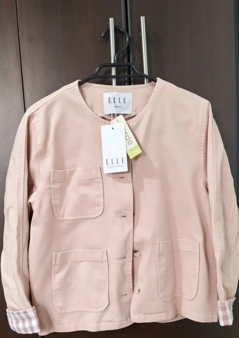 Chaqueta rosa Elle con bolsillos