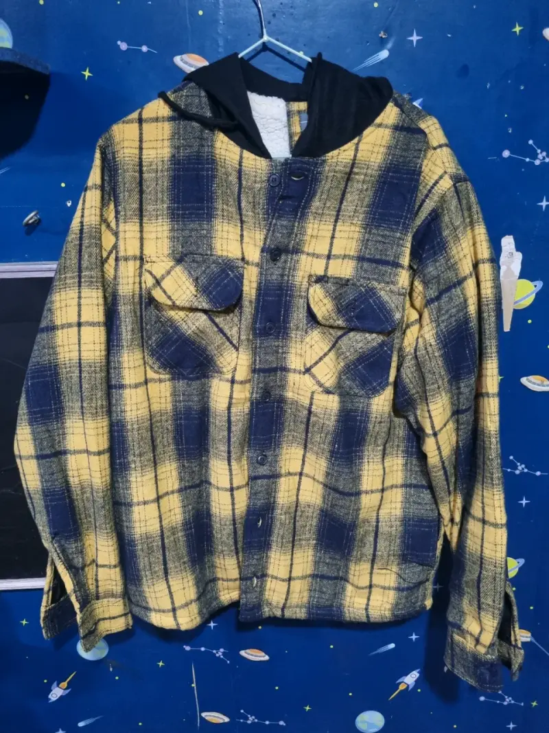 Camisa a cuadros amarilla y azul - 1