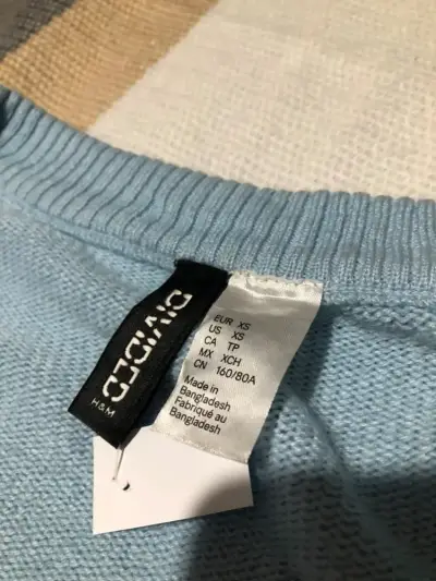 Cardigan corto celeste a cuadros - miniatura 3