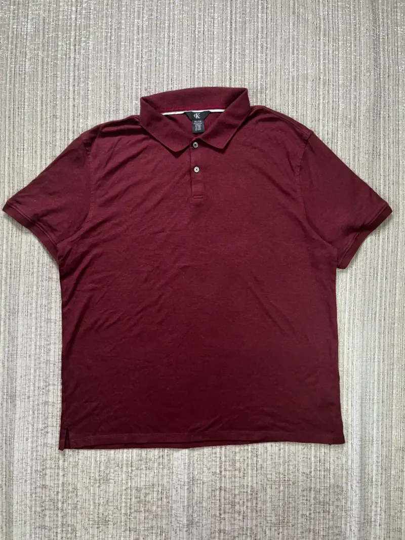 Polera Piqué Calvin Klein Burdeo Talla XL - 1