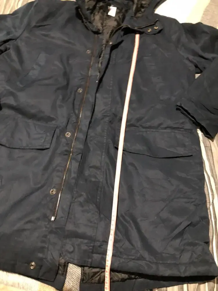 Chaqueta abrigo azul con capucha - 2