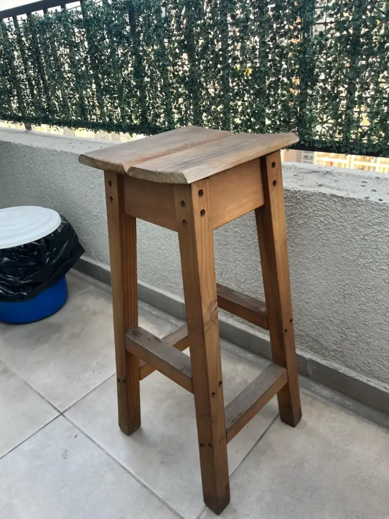 2 Taburetes de madera rústico - 1