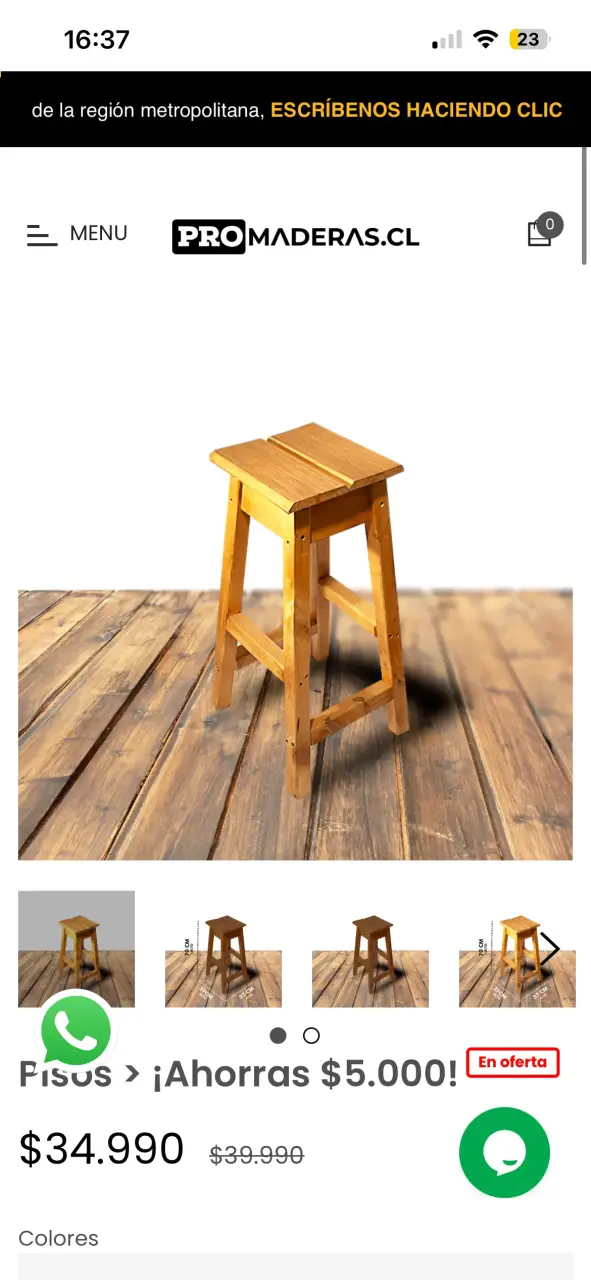 2 Taburetes de madera rústico - 3