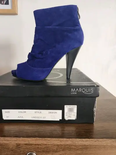 Botines azul con tacón Marquis - miniatura 1