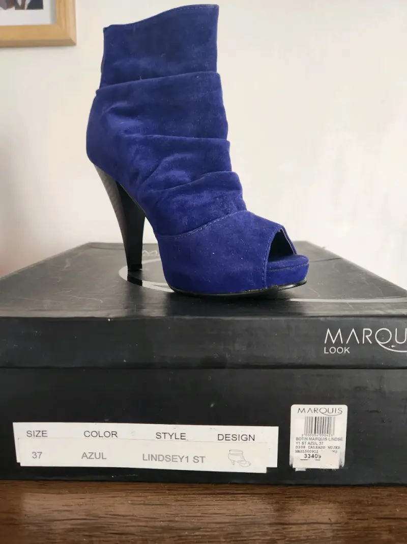 Botines azul con tacón Marquis - 3
