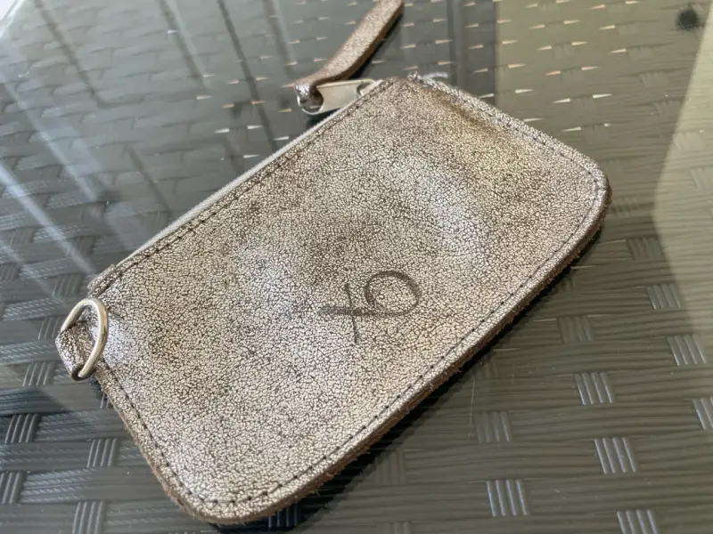 Monedero plateado cuero - 1