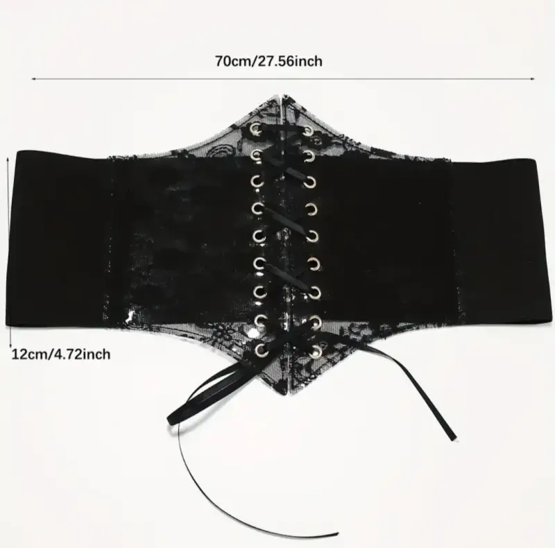 Corset negro con encaje semitransparente - 2