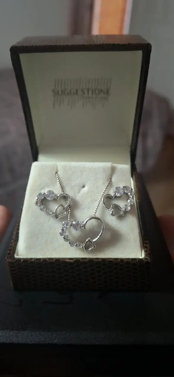 Set de joyas plata con cristales