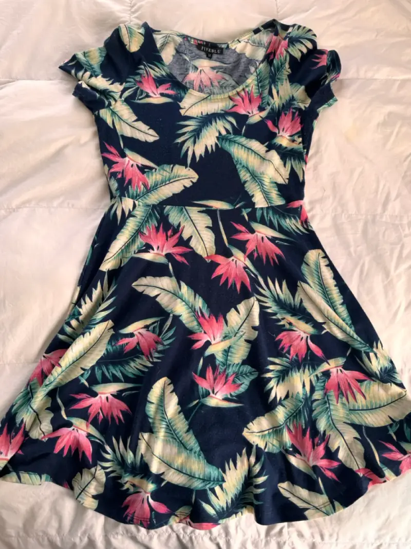 Vestido estampado tropical - 1