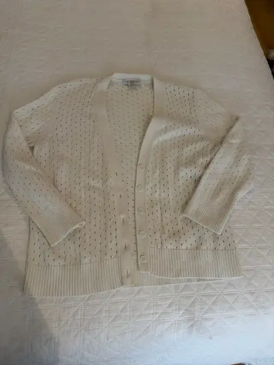 Cardigan beige tejido abierto - miniatura 1