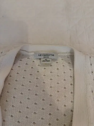 Cardigan beige tejido abierto - miniatura 2