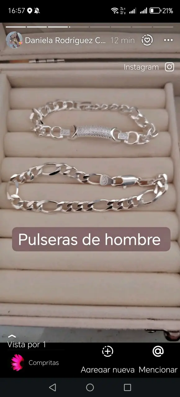 Pulseras y cadena de plata de hombre - 1