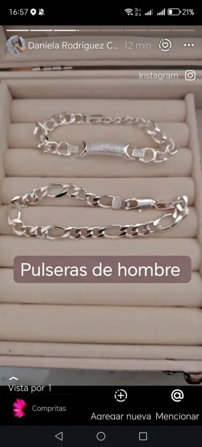 Pulseras y cadena de plata de hombre - miniatura 1