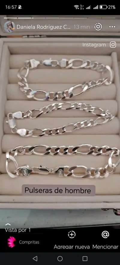 Pulseras y cadena de plata de hombre - miniatura 2