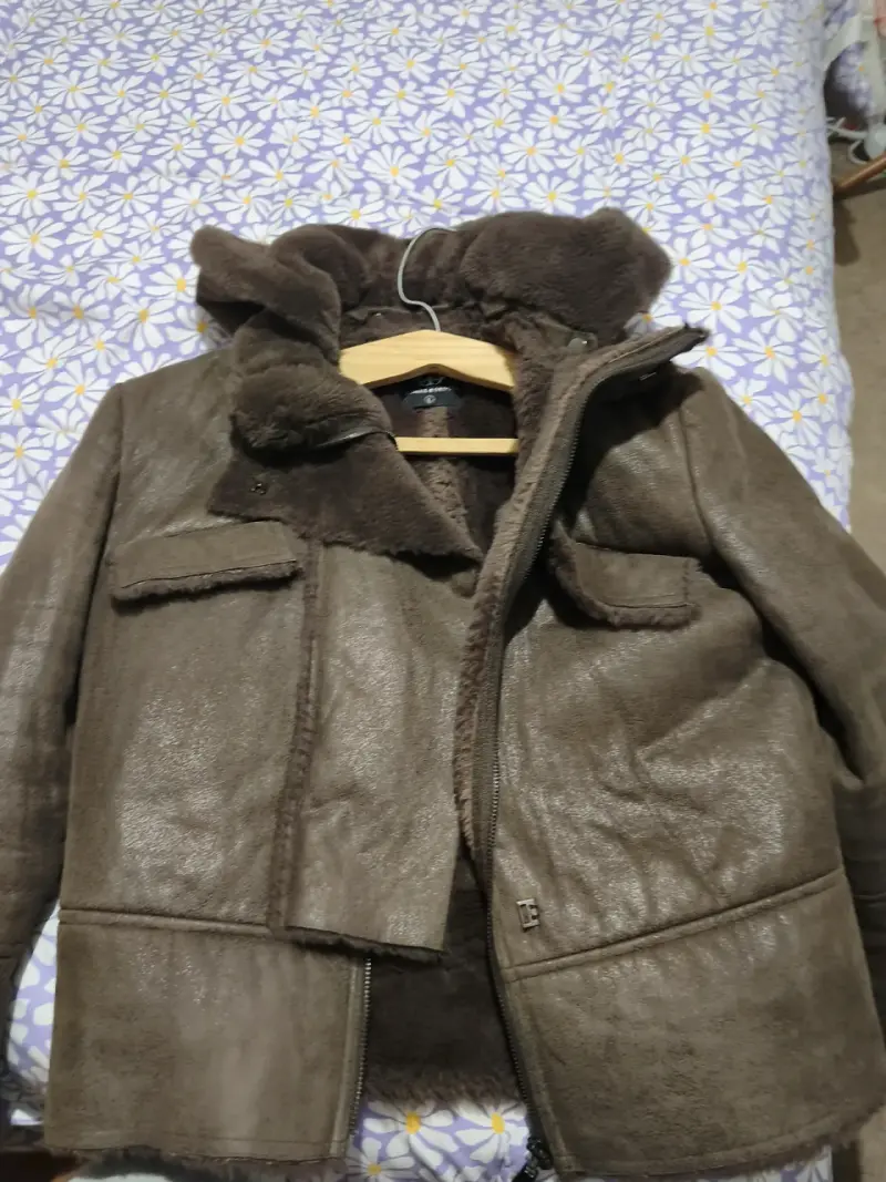 Chaqueta de cuero marrón - 1