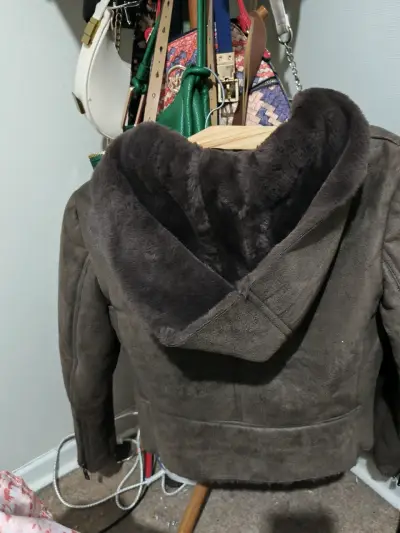 Chaqueta de cuero marrón - miniatura 4
