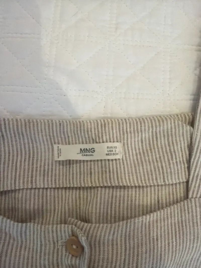 Blusa sin mangas rayada beige - 3