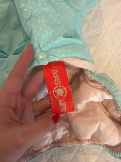 Chaqueta para perro celeste - miniatura 3