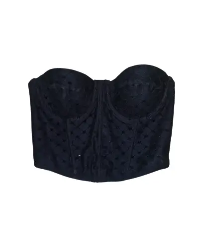 Corset negro con diseño acolchado - miniatura 1