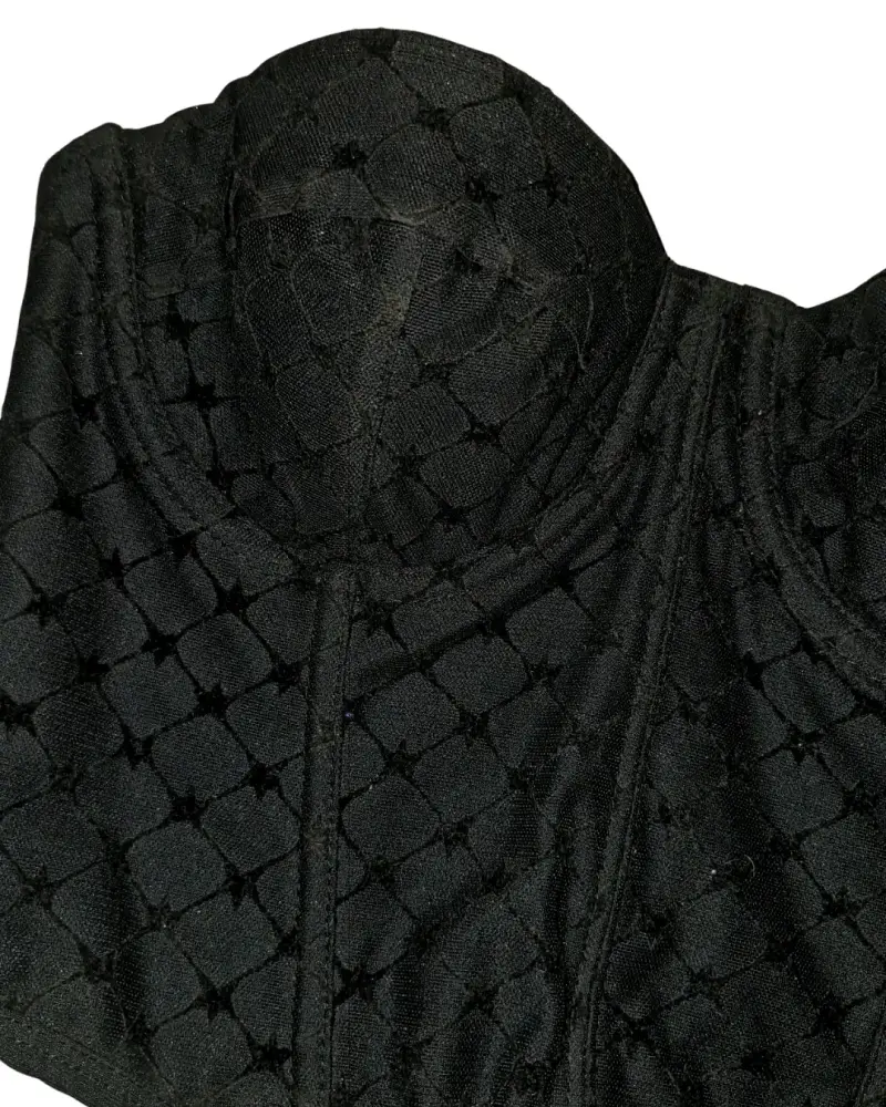 Corset negro con diseño acolchado - 2