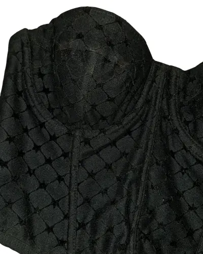 Corset negro con diseño acolchado - miniatura 2