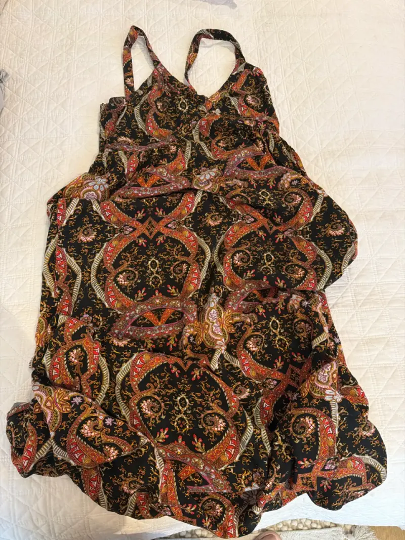 Vestido largo estampado bohemio - 1