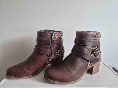 Botines de cuero marrón - miniatura 2