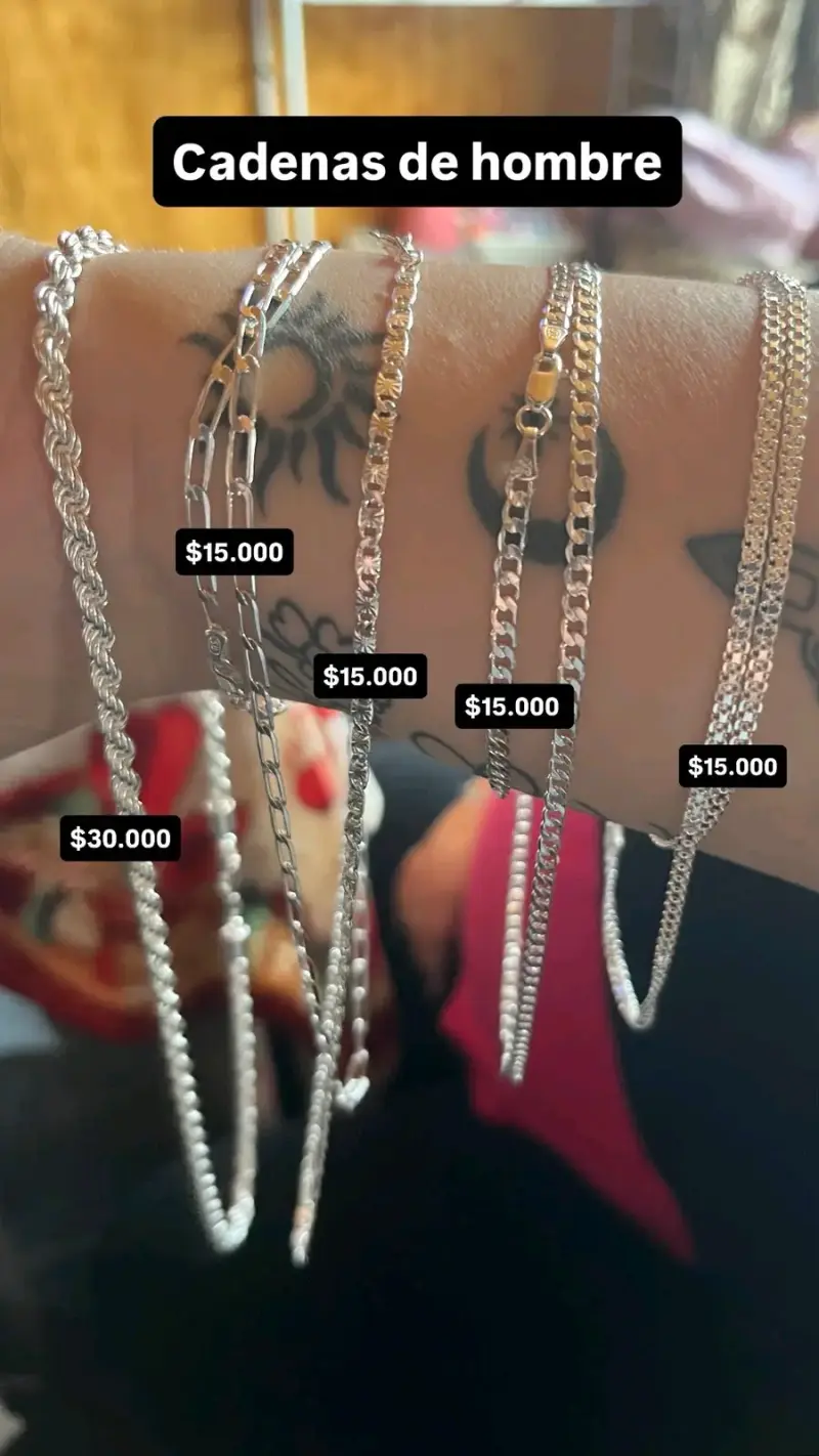 Cadenas de hombre plata